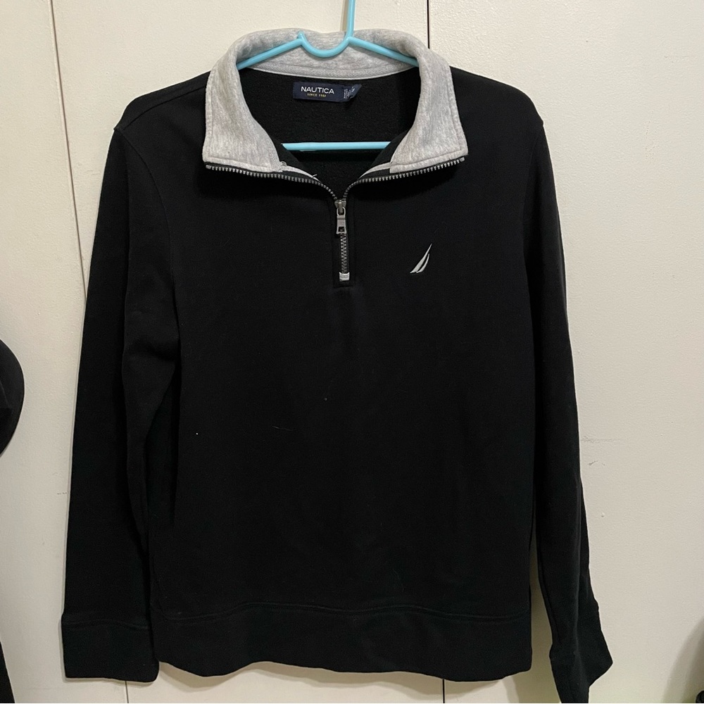 🤝 Nautica Black Half-zip Pullover Fleece Sweater 🤝